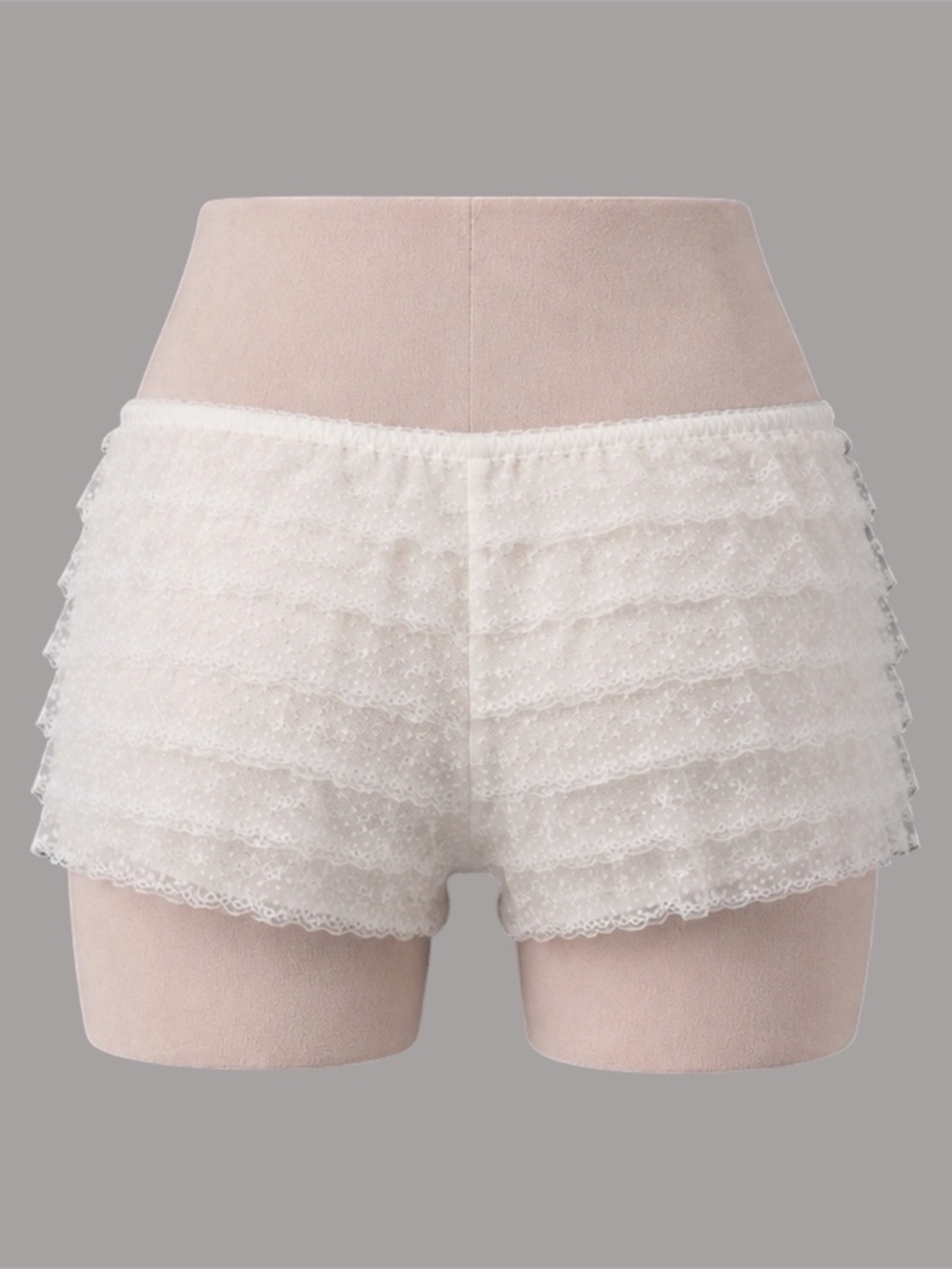 Edikted White Lace Ruffle Bloomers Low Rise Shorts - Picture 3 of 3
